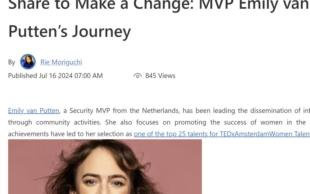 Featured on the Microsoft MVP Communities Blog